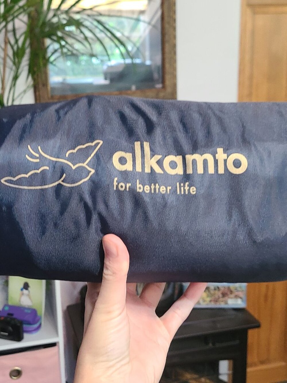 Alkamto Travel Camping Memory Foam Pillow - two sided pillow, bag, custom case